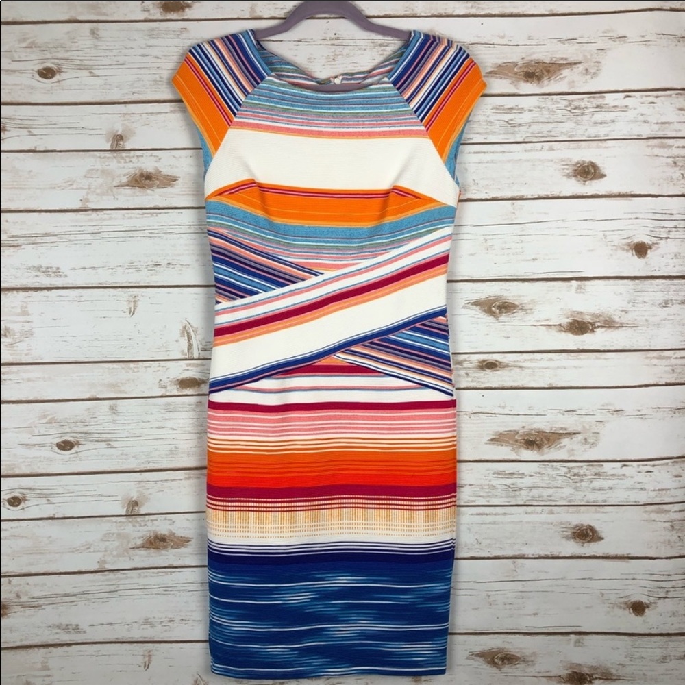 New York & Company stretch dress rainbow